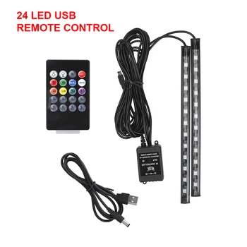 LEEPEE 24/36/48 CONDUS de la Distanță/Voice Control cu LED-uri Picior Masina Lumina de Decorare Auto Atmosfera Lampă Lampă Ambientală