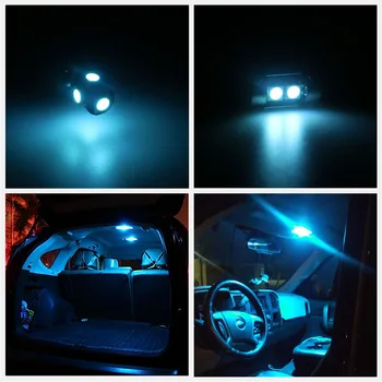 12pcs Alb Becuri cu LED-uri Pachet de Interior Kit Pentru Nissan Pathfinder 2013 Harta Cupola Lămpii numărului de Înmatriculare Nissan-B-16