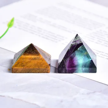Naturale Fluorit Piramida de Cristal de Cuarț Piatră de Vindecare Chakra Reiki Cristal de Ochi de Tigru Punct de Decor Acasă Meserii Din Piatră 1 BUC