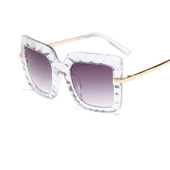 Femei epocă ochelari de soare Supradimensionați brand cadru Transparent ochelari de soare pentru femei moda 2019 ochi de Pisica pentru femei ochelari Oculos