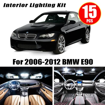 15pc Nici o Eroare E90 Auto LED Lumina de Interior Kit pentru perioada 2006-2012 Bmw E90 320i 325i 328i 330i 335i M3 Sedan DOAR Cupola de Lumină lampă Hartă