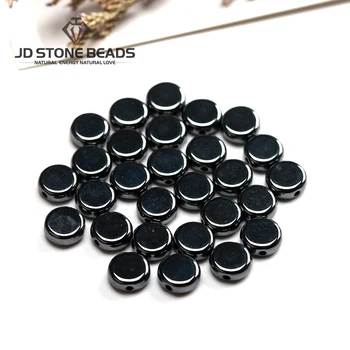Fierbinte de vânzare Negru Hematit Plat Forma Rotunda Margele Dimensiune 4 6 8 10 mm de Înaltă Calitate Piatră prețioasă Accesoriu Pentru a Face Bijuterii