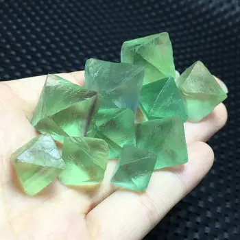 2 buc Naturale frumoase fluorit verde octaedrice cristal de stâncă specimene