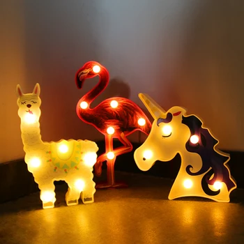 Unicorn partidul decor 3D unicorn Flamingo Alpaca lumină LED-uri pentru home decor dormitor lumina LED-uri de aniversare pentru copii copil de dus lumina