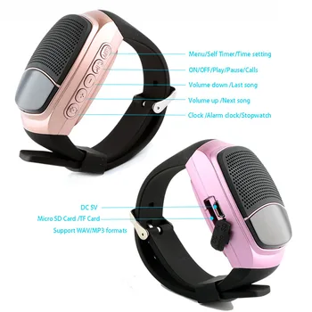 B90 Ceasuri Inteligente Bluetooth Speaker Cronometru Ceas Deșteptător Sport Muzica Watch Hands-free FM Radio Auto-timer de Alarmă Anti-Pierdut