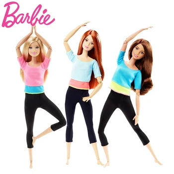 Jocuri Barbie originale 6 Stil Gimnastica Yoga Papusa DHL81 Skateboard Mișcare Barbie Papusa de Fata Ziua de Crăciun Jucării Cadou FTG80