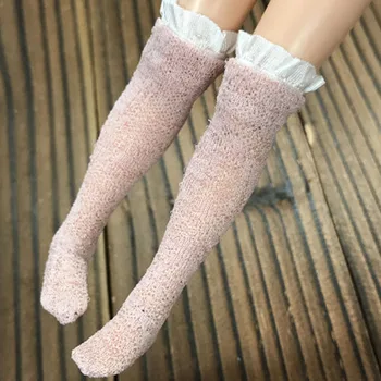 5pairs/lot Ciorapi de Dantelă pentru Blythe 1:6 Papusa Șosete Pentru Barbie Coapsei Deasupra Genunchiului Ciorap Pentru Momoko OB Azone 1/6 Papusa