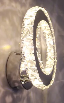LED lampă de perete Inel de cristal lampă de perete cu Buton de Apăsare Lumina de Perete Pentru Camera de zi, Baie, Dormitor de iluminat 85-265v lumina de noapte