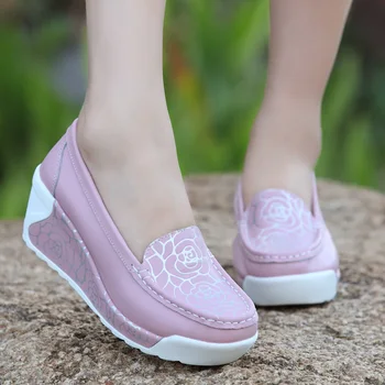 2017 vânzare Fierbinte pentru femei shake pantofi de sex feminin respirabil agrement platforma de slăbire pantofi din piele mare baza de pantofi