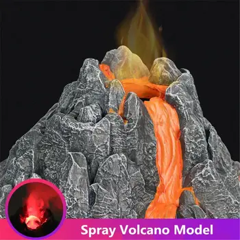 Simulare Vulcan Model De Spray Roșu Tren Dinozaur Model De Jucărie Cu Accesorii Nisip Aspect De Masă