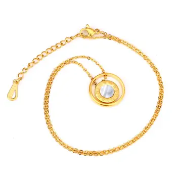LUXUKISSKIDS 45+5 CM Shell Pandantiv Rotund Colier de Aur Pentru Bărbați Bijuterii Femei Lanț din Oțel Inoxidabil Coliere Collares Collier