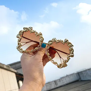 2020 Moda Supradimensionat ochelari de Soare pentru Femei Brand de Lux Vintage Punk ochelari de Soare Barbati Baroc Pearl Ochelari de Soare UV400 Oculos Feminino