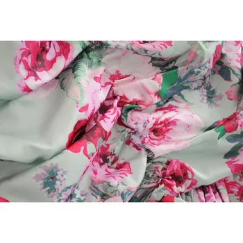 Vintage Elegant Florale Imprimate Ruched Volane Fusta Mini Femei 2020 Moda Talie Elastic Cu Fermoar Spate Fuste Casual Faldas Mujer