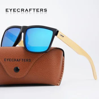 2020 Retro Bambus Lemn ochelari de Soare Polarizat Bărbați Femei Brand Designer de Ochelari de broască Țestoasă Maro Oglindă de Acoperire UV400 Ochelari