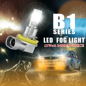 CNSUNNYLIGHT Auto proiectoare Ceata B1 H11/H8/H9 9005/9006 HB3/HB4 Bec LED Auto de Conducere DRL Lampă Alb/Galben 2400Lm Plug&Play 12V 24V