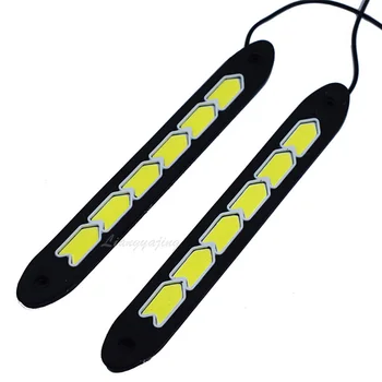 2 buc LED-uri Auto DRL Impermeabil COB Daytime Running Light LED Flexibile de Conducere Benzi cu LED-uri Lumina Alba 12V