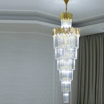 Mai multe straturi moderne candelabru de cristal scara de lumină AC110V 220v timp holul hotelului candelabre